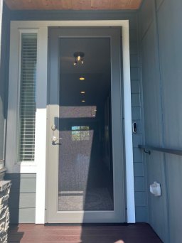 Gray Security Door With Maximum Visibility
