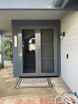 Full View Gray Security Door Installed