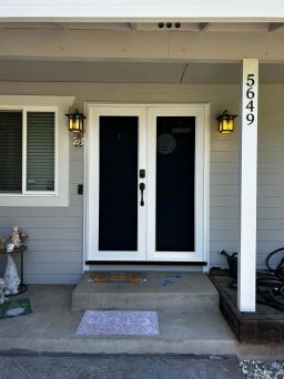 Bright White Centurion Door With Security Mesh