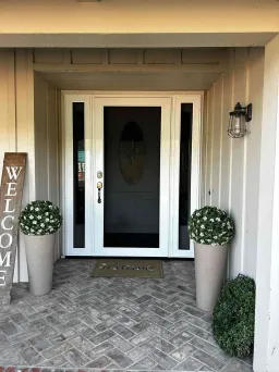 White full-visibility Centurion security door with tightly woven steel mesh