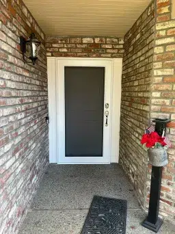 Centurion white security screen door with fine stainless mesh and clear sightlines