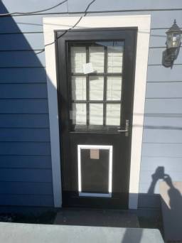Custom Black Storm Doors With Glass