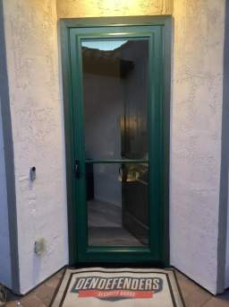 Green Custom Storm Door Installed