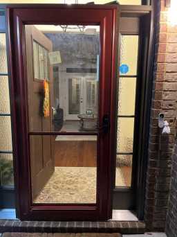 Red Custom Storm Doors Installed