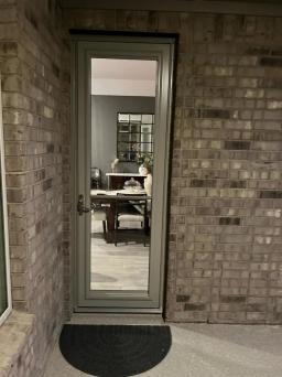 Sandstone Custom Storm Door Installed