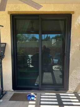 Security Sliding Screen Door in Black