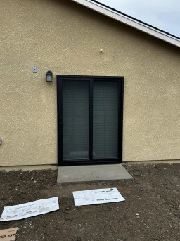 Security Sliding Screen Door in Anodized Bronze