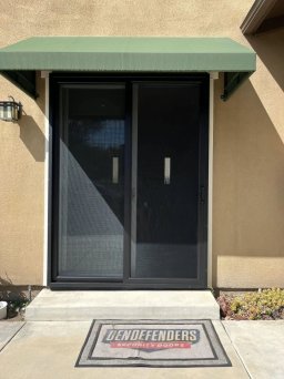 Anodized Bronze Security Slider Installed