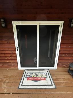 White Sliding Security Door Installed