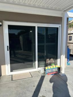 Security Sliding Screen Door in White Patio