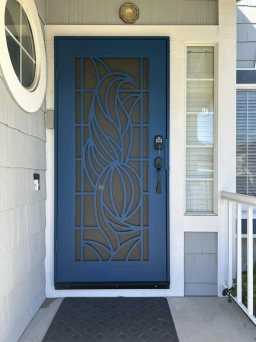 Decorative Blue Titan Security Door