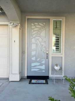 Gray Titan Security Door With Decorative Design