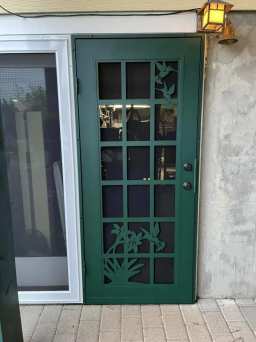 Security Door With Green Finish and Design