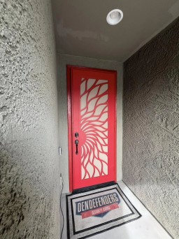 Titan Security Door in Red for Entryway Style