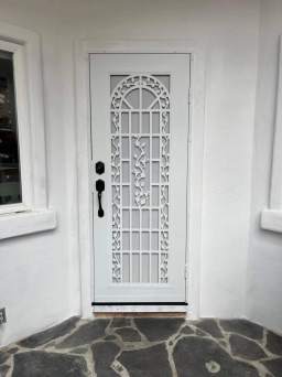 White Security Door With Design