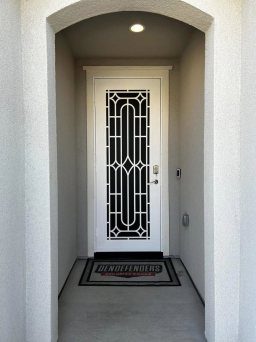 White Titan Security Door With Decorative Look