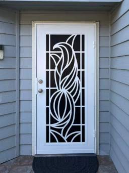 Decorative White Titan Security Screen Door