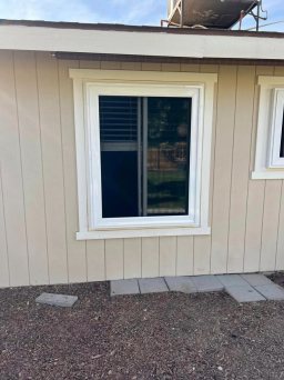 White Security Window Screens Installed